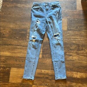 Aeropostale Light Blue Distressed Skinny Jeans